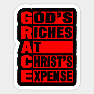 GRACE - God's Riches At Christ's Expense Sticker